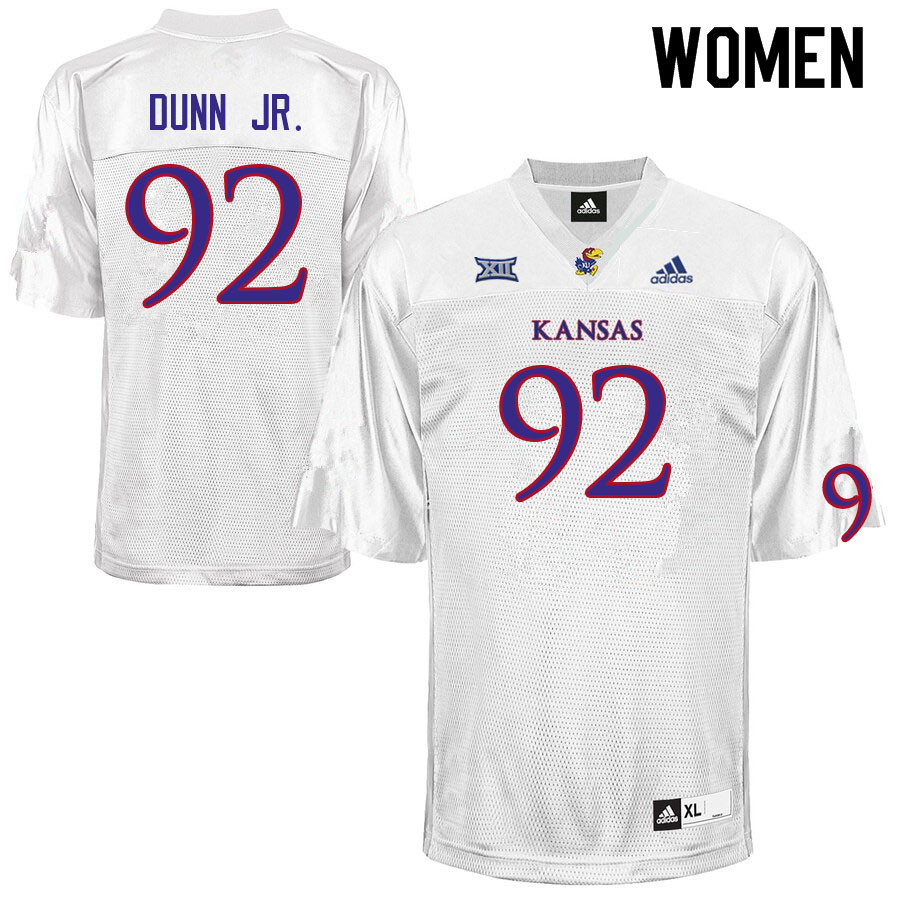 Women #92 Tommy Dunn Jr. Kansas Jayhawks College Football Jerseys Sale-White - Click Image to Close